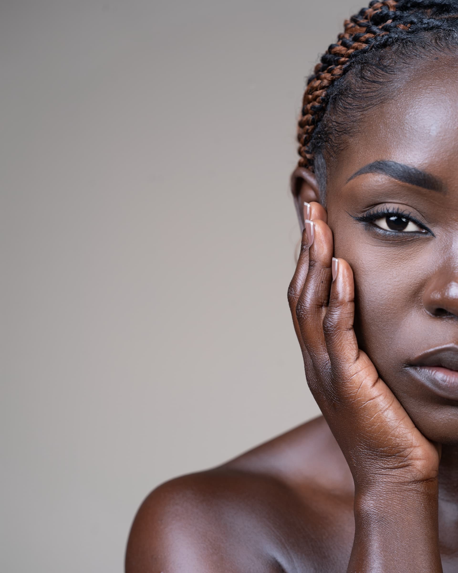 Beauty portrait in soft studio light
